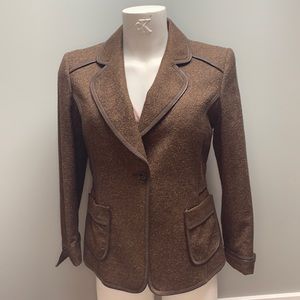 Ellen Tracy Brown Blazer with Pockets. Size 14